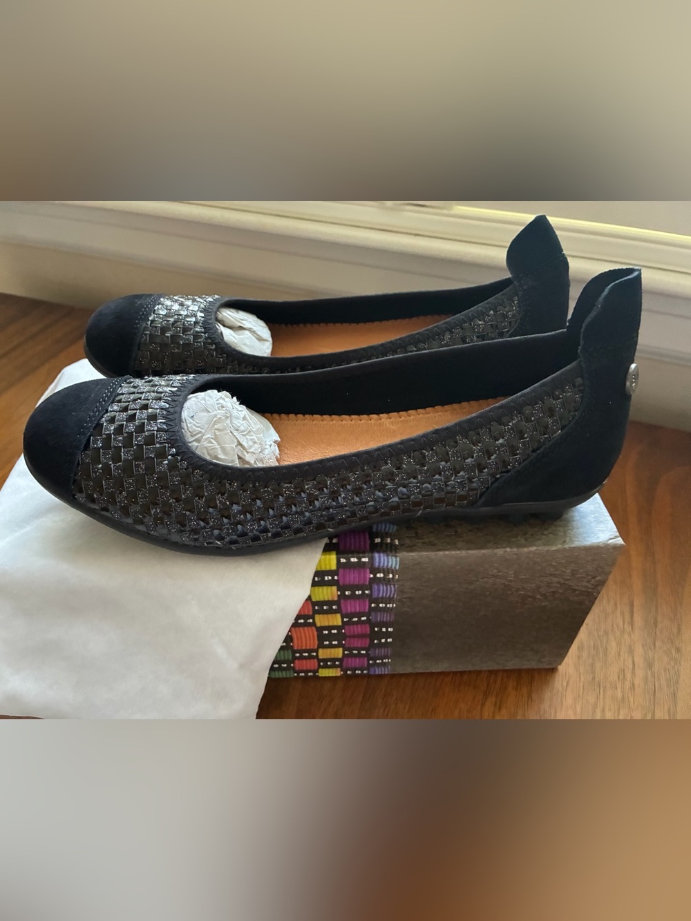Bernie Mev Bella Me Women's Slip On Ballet Flat Black Shoes Size EU 39 US 8